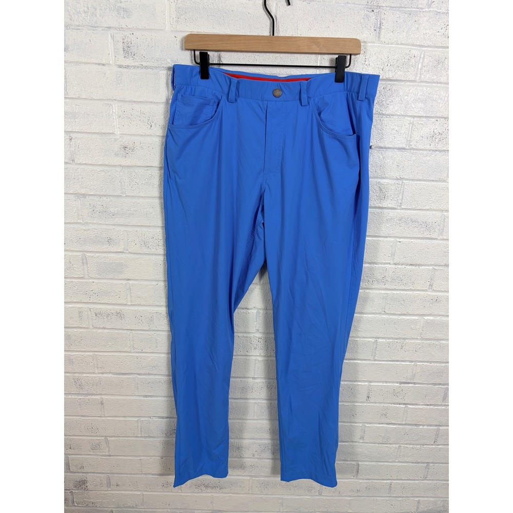 REDVANLY Golf Pants Mens L Blue Stretch Lightweight 5 Pocket Slim Performance